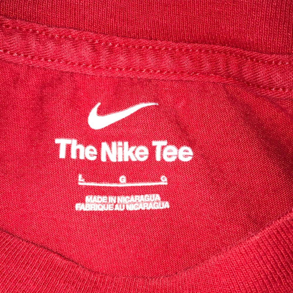Nike Red Tee with White NIKE and Black Swoosh - Picture 2 of 5